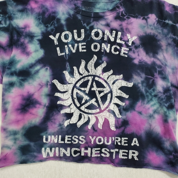 Hot Topic Blue and Purple Crop Top - Picture 4 of 16